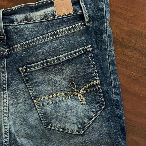 Levis Denizen Ultra High Rise Ankle Jeggings med wash blue jeans sz 5 distressed - Picture 6 of 15